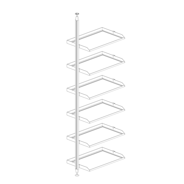 Комплект гардеробної LZ-001 PILLAR (600мм, Елегантний сірий) LZ001-HG-600-1 фото