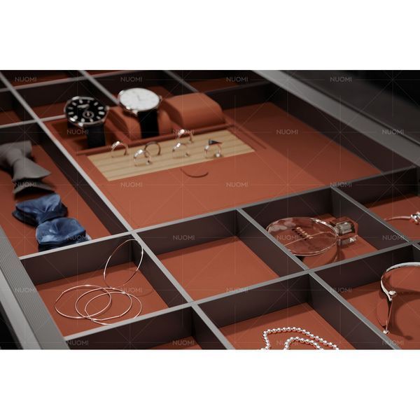 Soft close decorations shelf with ring box (Wine red) (564 mm)