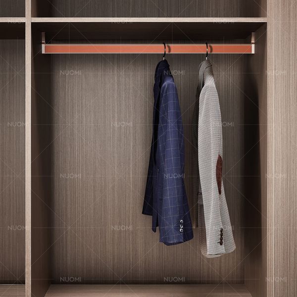 Clothes Rail Covered Leather (Wine red) (564 mm)