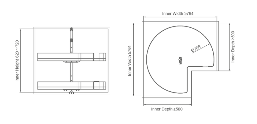 270&deg; rotating shelf (Elegant grey)