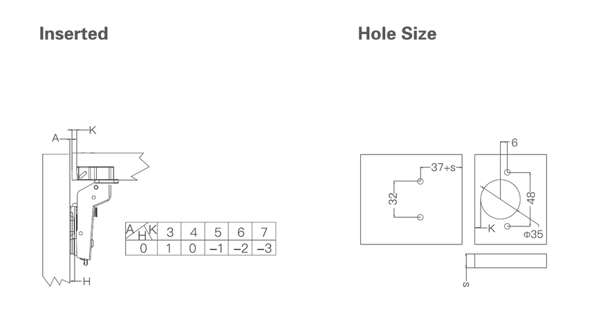 3d adjustment quick mounted two section force buffering hinge. Inserted (LUXURIANCE Series)