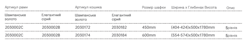 Колона для зберігання 450 мм (Елегантний сірий) 2030002B-2030182 фото