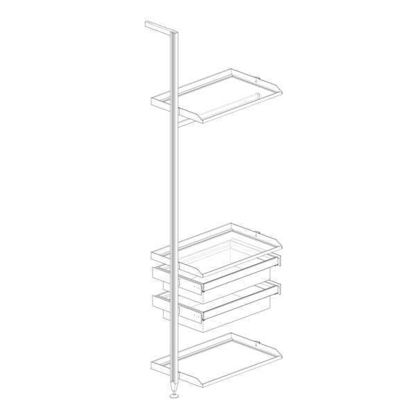 Комплект гардеробної LZ-003 PILLAR (600мм, Винночервоний) LZ003-WR-600-1 фото