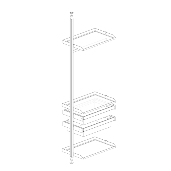 Комплект гардеробної LZ-003 PILLAR (600мм, Винночервоний) LZ003-WR-600-1 фото