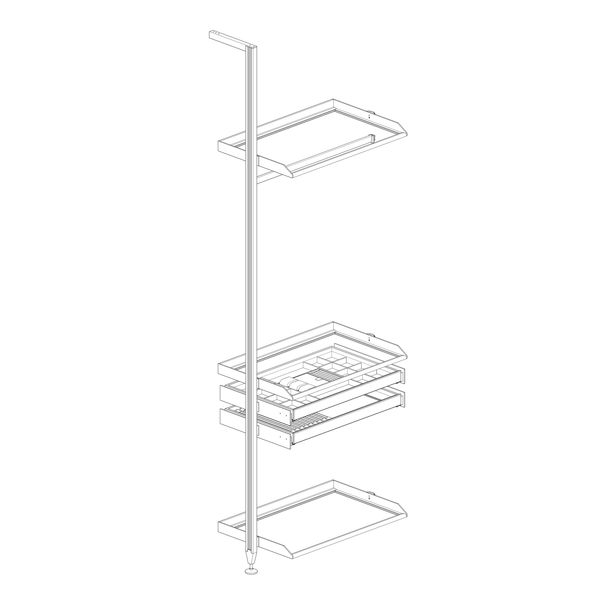 Комплект гардеробної LZ-002 PILLAR (600мм, Елегантний сірий) LZ002-HG-600-1 фото