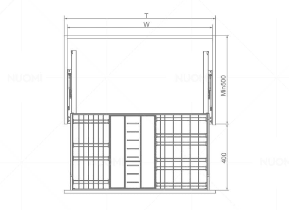 Multifunctional drawer 600 mm (Elegant gray)