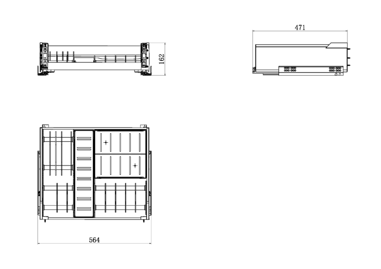Multifunctional drawer 600 mm (Elegant gray)