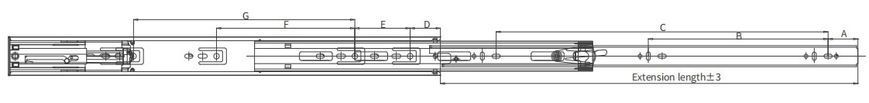 Trinodal Damping Ball Bearing Slide (250mm) (1,2mm) (Gray) (YOUTH Series)