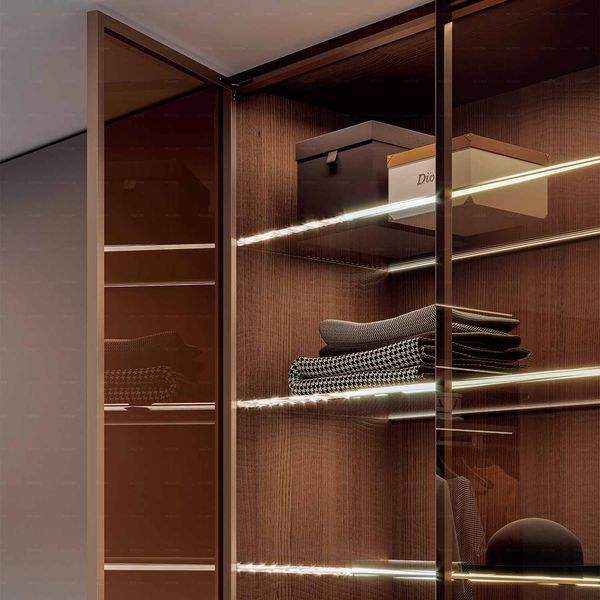 COB profile with backlight for glass shelves (6-8mm) (12*24, 3000mm, 9.8W) (Elegant gray)