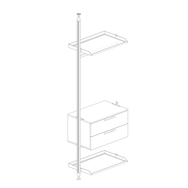 Комплект гардеробної LZ-005 PILLAR (600мм, Винночервоний) LZ005-WR-600-1 фото