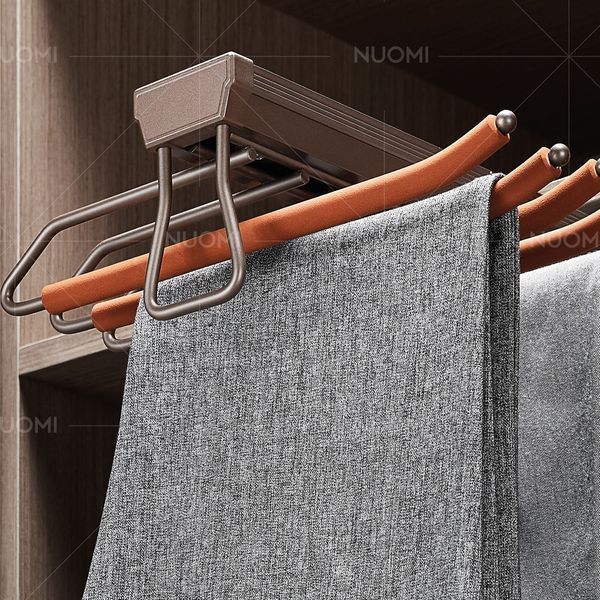 Retractable trouser hanger (Wine red) (460 mm)