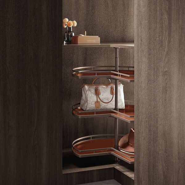 360&deg; Three-Tier Rotatable Corner Shelf (Wine red)