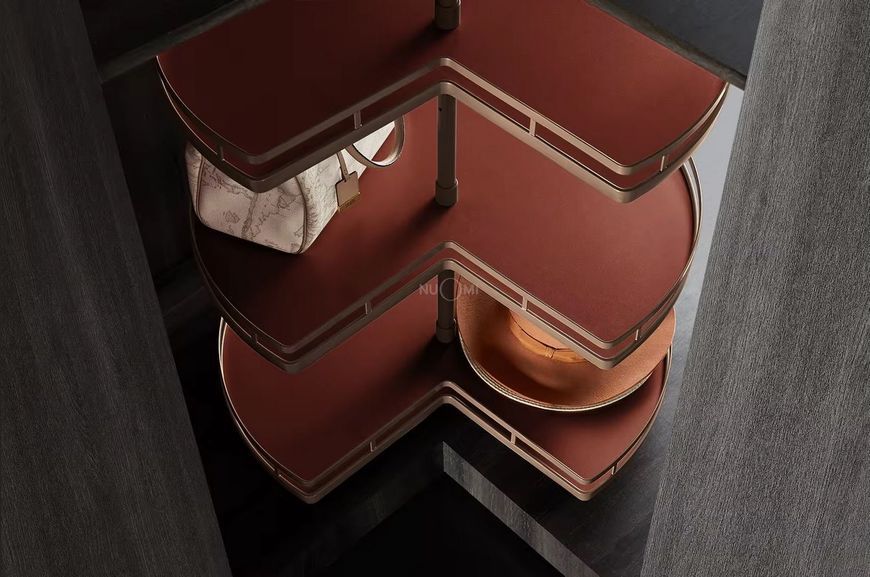 360&deg; Three-Tier Rotatable Corner Shelf (Wine red)
