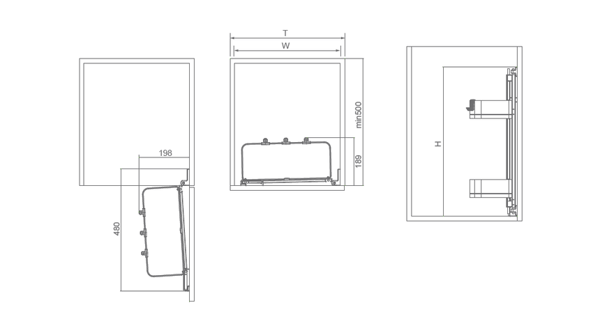 Front cargo under sink 450 mm (Elegant grey)