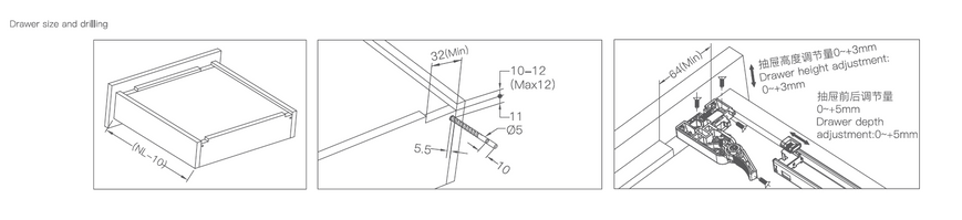 Concealed synchronous damping slide 250 mm (MEHR Series)