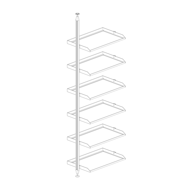 Комплект гардеробної LZ-001 PILLAR (600мм, Винночервоний) LZ001-WR-600-1 фото