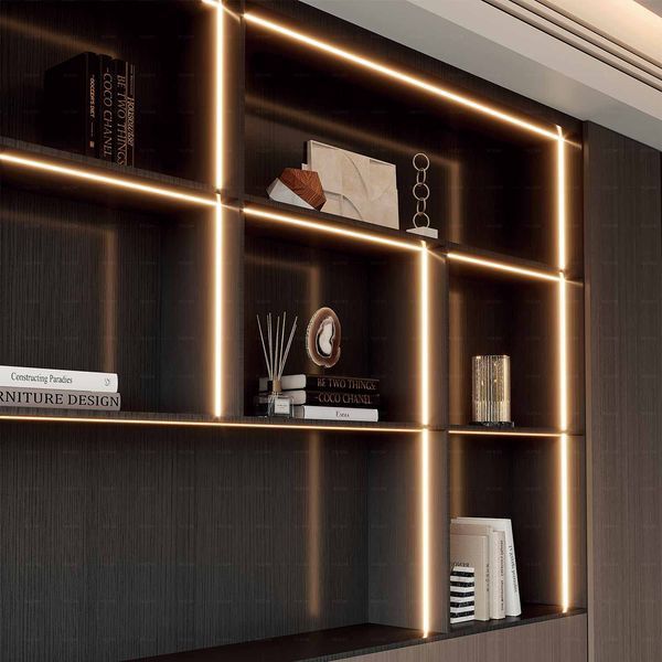 Ultra-thin recessed COB profile with backlight and surface-mounted diffuser (11*10, 3000mm, 9.8W) (Elegant gray)