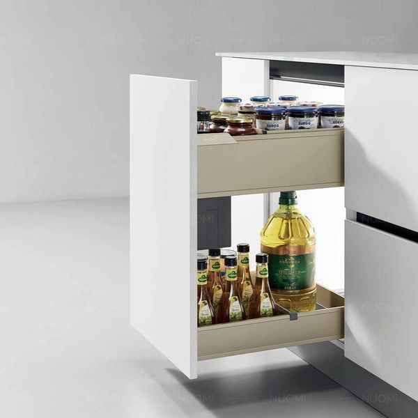 Pull-out cargo with cutlery shelf 400 mm (Elegant grey)